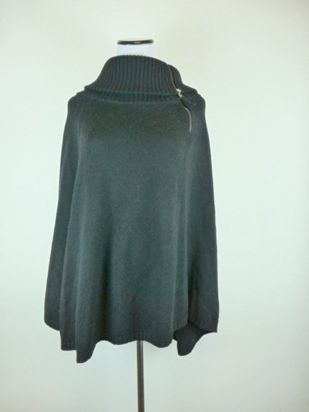 Theory black wool cowl poncho sweater M